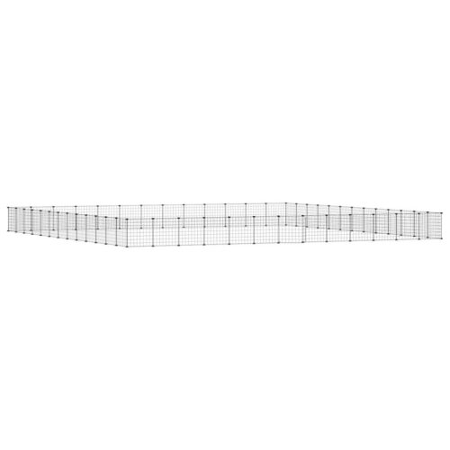 52-Panel Pet Cage with Door Black 35x35cm Steel - Image 2