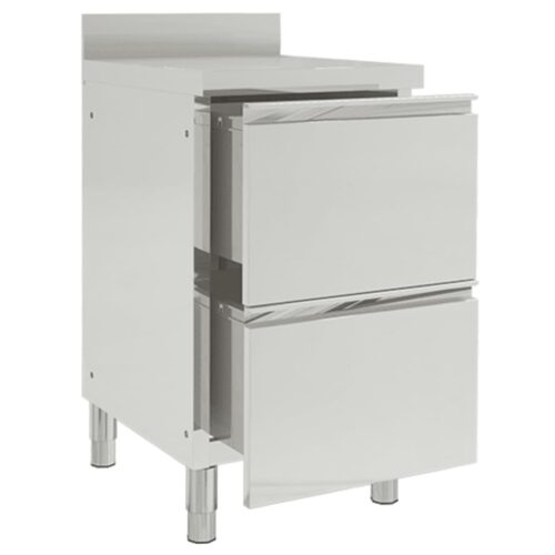 Commercial Kitchen Cabinet with 2 Drawers 50x60x96cm - Image 2