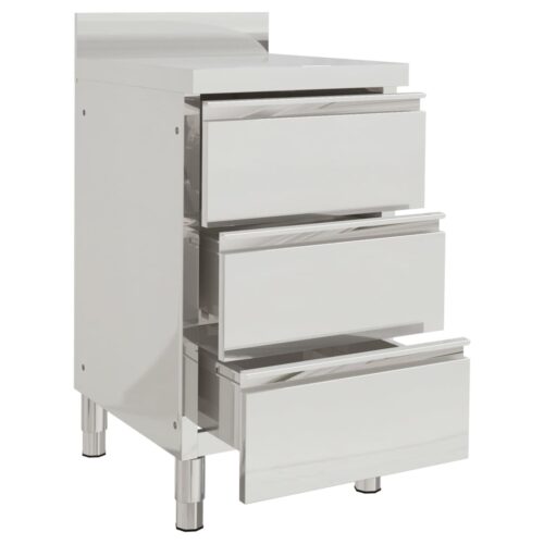 Commercial Kitchen Cabinet with 3 Drawers 50x60x96cm - Image 2