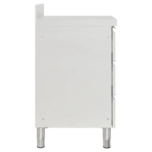 Commercial Kitchen Cabinet with 3 Drawers 50x60x96cm - Image 4