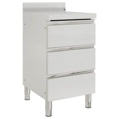Commercial Kitchen Cabinet with 3 Drawers 50x60x96cm - Image 9