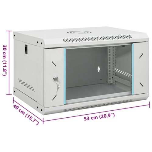 6U Wall Mounted Network Cabinet 19" IP20 53x40x30cm - Image 8