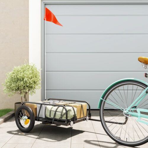 Bike Trailer Black 122x53x31cm Iron - Image 2