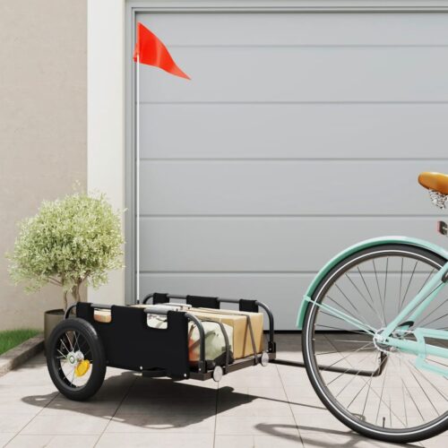 Bike Trailer Black Oxford Fabric Iron - Image 2