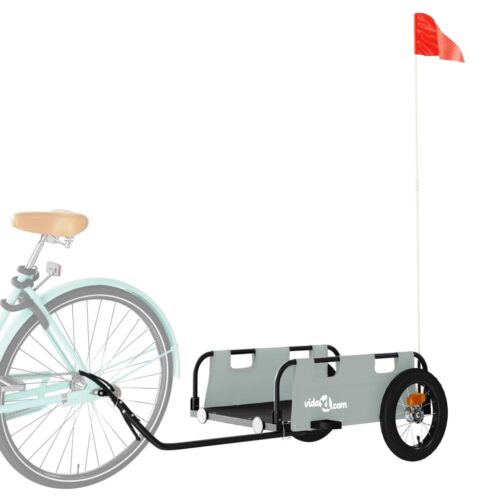 Bike Trailer Grey Oxford Fabric Iron - Image 3