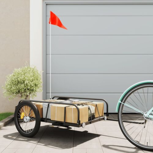 Bike Trailer Black 135x70x37cm Iron - Image 2