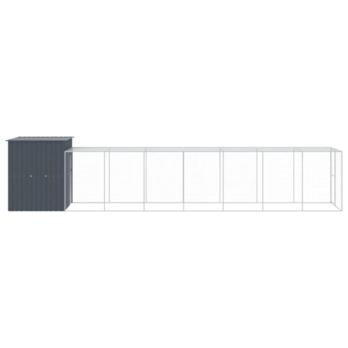 Chicken Cage with Run Anthracite 165x863x181cm Galvanised Steel - Image 4