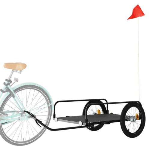 Bike Trailer Black 135x70x37cm Iron - Image 3