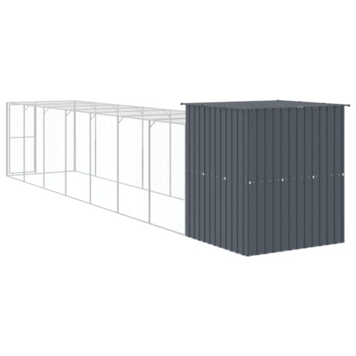 Chicken Cage with Run Anthracite 165x863x181cm Galvanised Steel - Image 5