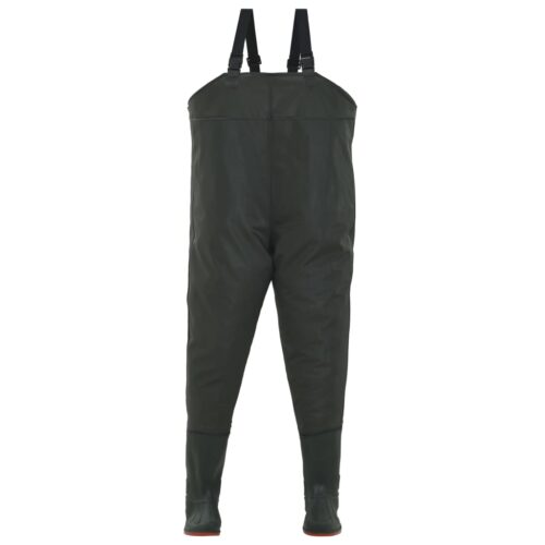 Waterproof Chest Waders with Boots PVC Hunting Fishing Tackle Wading Pants Green Size 46 - Image 2