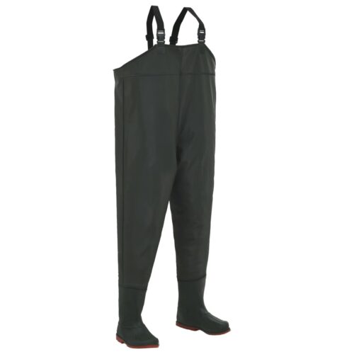 Waterproof Chest Waders with Boots PVC Hunting Fishing Tackle Wading Pants Green Size 45 - Image 8