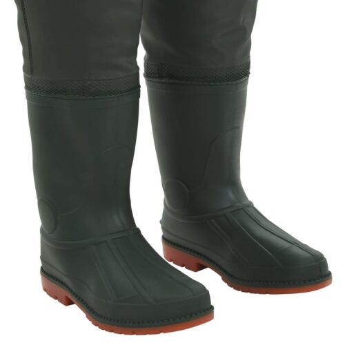 Waterproof Chest Waders with Boots PVC Hunting Fishing Tackle Wading Pants Green Size 39 - Image 6