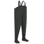 Waterproof Chest Waders with Boots PVC Hunting Fishing Tackle Wading Pants Green Size 43