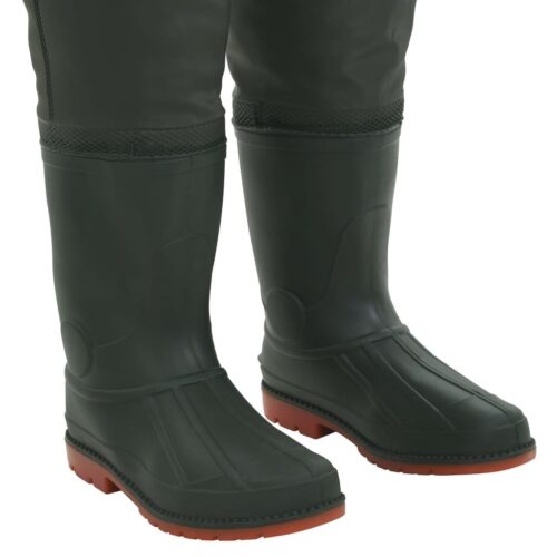 Waterproof Chest Waders with Boots PVC Hunting Fishing Tackle Wading Pants Green Size 43 - Image 6