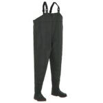 Waterproof Chest Waders with Boots PVC Hunting Fishing Tackle Wading Pants Green Size 44