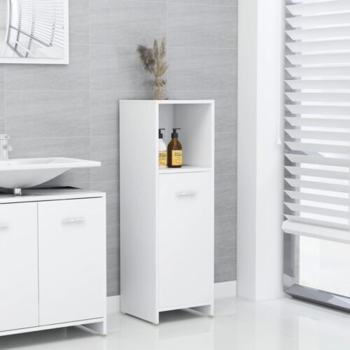 Bathroom Cabinet White 30x30x95cm Engineered Wood - Image 2