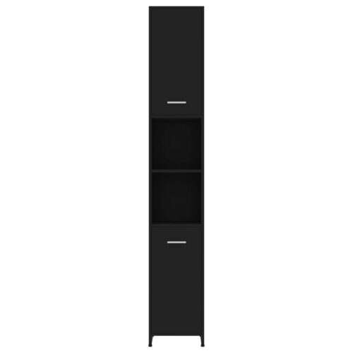 Bathroom Cabinet Black 30x30x183.5cm Engineered Wood - Image 6