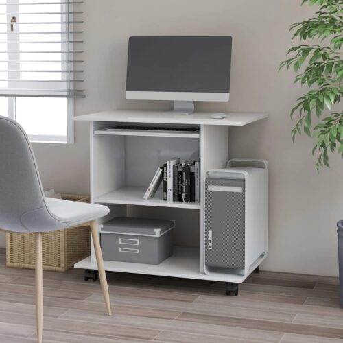 Computer Desk White 80x50x75cm Engineered Wood - Image 2