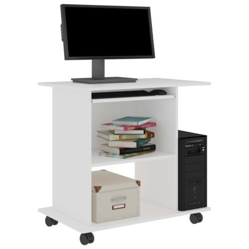 Computer Desk White 80x50x75cm Engineered Wood - Image 3