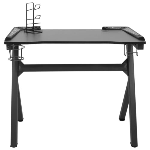 Gaming Desk LED with Y Shape Black 110x60x75cm - Image 4