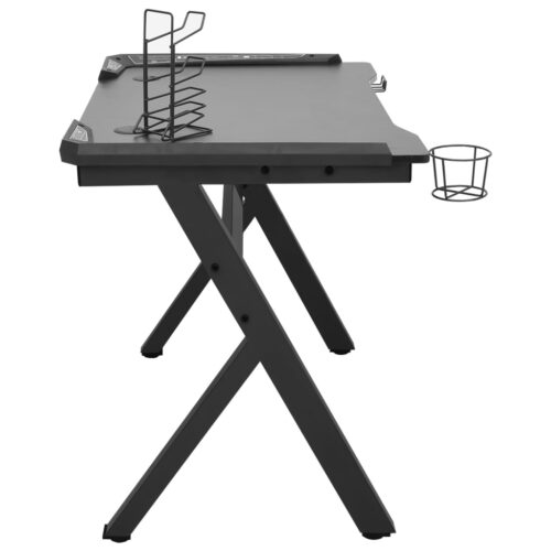 Gaming Desk LED with Y Shape Black 110x60x75cm - Image 5