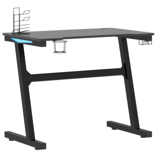 Gaming Desk LED with Z Shape Legs Black 90x60x75cm - Image 3