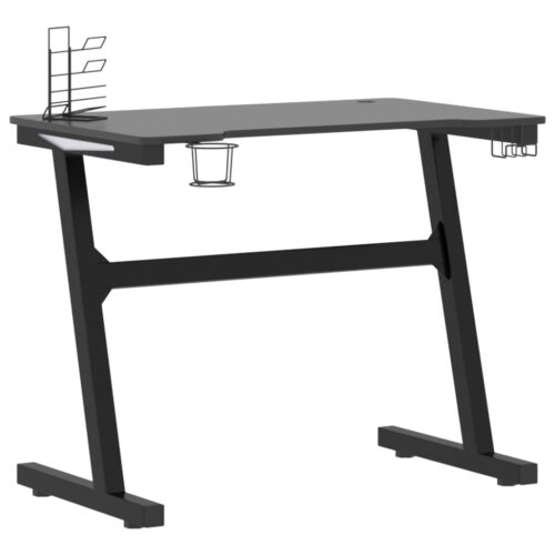 Gaming Desk LED with Z Shape Legs Black 90x60x75cm - Image 4