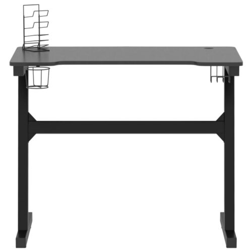 Gaming Desk LED with Z Shape Legs Black 90x60x75cm - Image 5