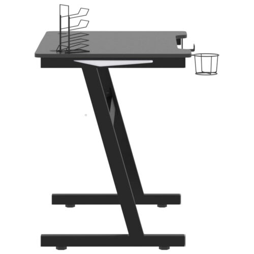 Gaming Desk LED with Z Shape Legs Black 90x60x75cm - Image 6