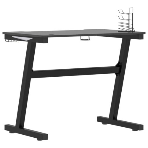 Gaming Desk LED with Z Shape Legs Black 90x60x75cm - Image 7
