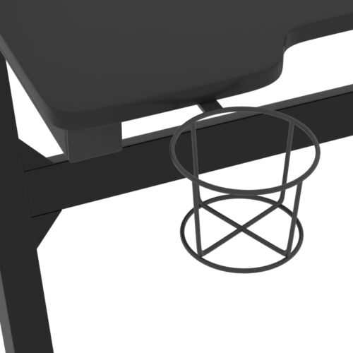 Gaming Desk LED with Z Shape Legs Black 90x60x75cm - Image 8