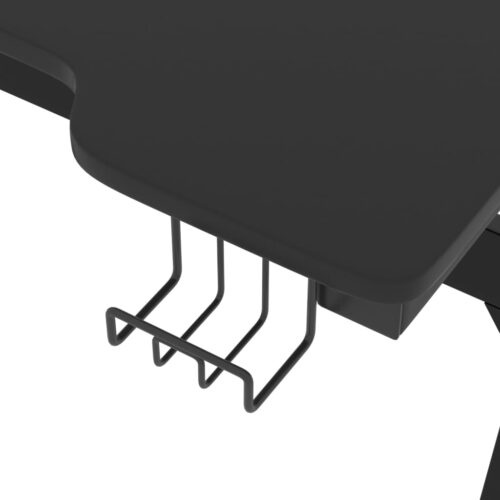 Gaming Desk LED with Z Shape Legs Black 90x60x75cm - Image 9