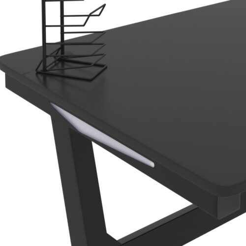 Gaming Desk LED with Z Shape Legs Black 90x60x75cm - Image 11