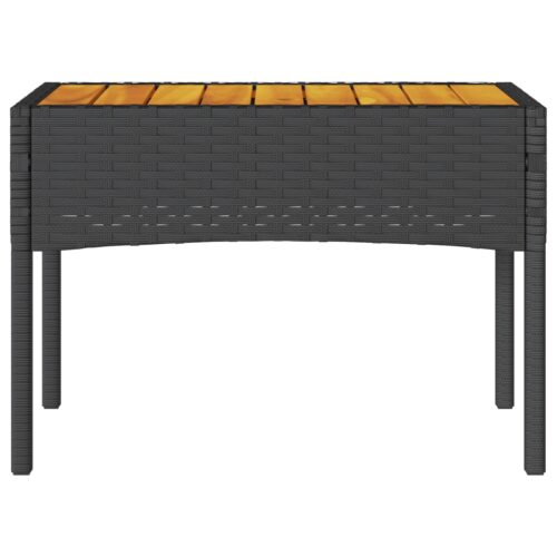 Garden Bench 2-Seater with Cushions Table Black Poly Rattan - Image 7