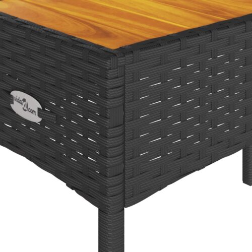 Garden Bench 2-Seater with Cushions Table Black Poly Rattan - Image 10