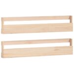 Wall-Mounted Shoe Racks 2pcs 110x9x23cm Solid Wood Pine