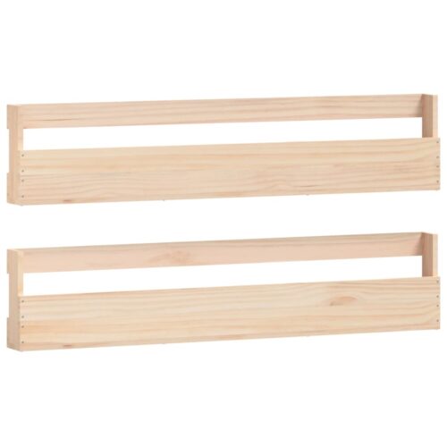 Wall-Mounted Shoe Racks 2pcs 110x9x23cm Solid Wood Pine