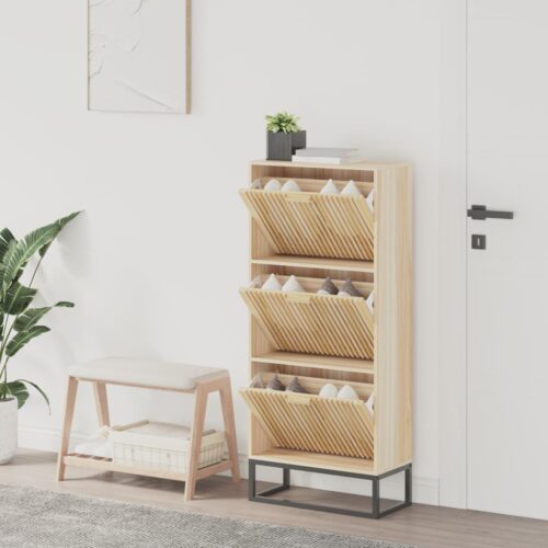 Shoe Cabinet 52x25x120cm Engineered Wood - Image 2