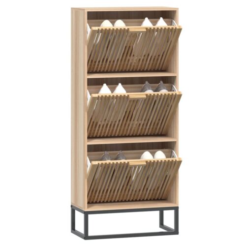 Shoe Cabinet 52x25x120cm Engineered Wood - Image 3