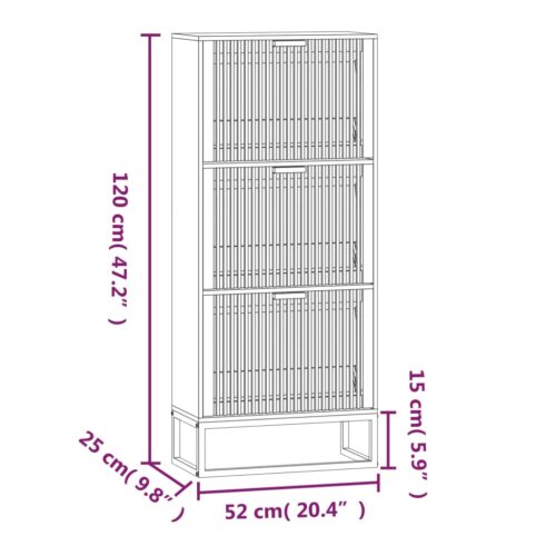 Shoe Cabinet 52x25x120cm Engineered Wood - Image 9
