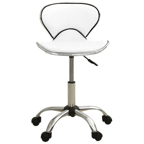 Bar Stool Kitchen Dining Office Chair White Faux Leather - Image 2