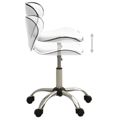 Bar Stool Kitchen Dining Office Chair White Faux Leather - Image 4