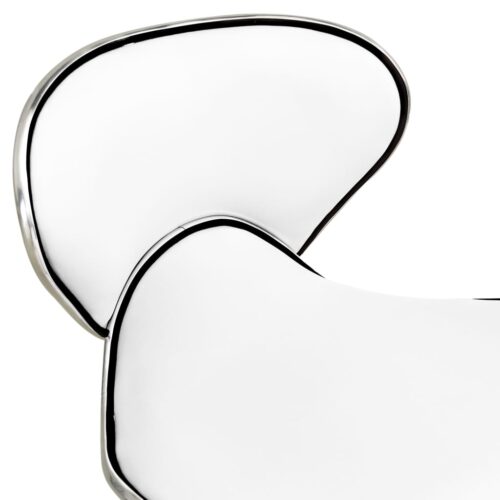 Bar Stool Kitchen Dining Office Chair White Faux Leather - Image 5