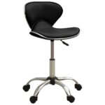 Bar Stool Kitchen Dining Office Chair Black Faux Leather