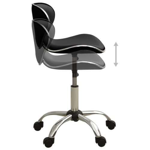 Bar Stool Kitchen Dining Office Chair Black Faux Leather - Image 4