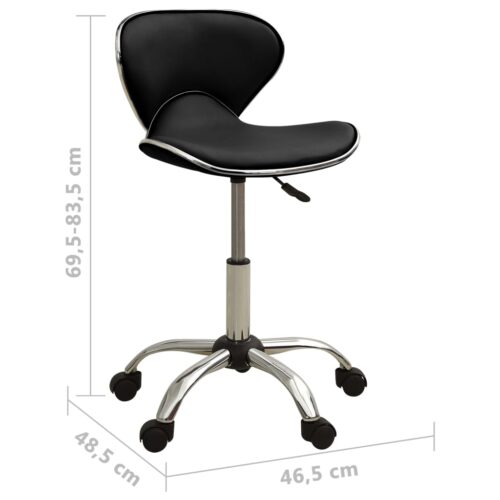 Bar Stool Kitchen Dining Office Chair Black Faux Leather - Image 6