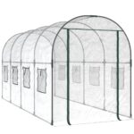 Greenhouse Transparent 160x400x190cm PVC Powder-coated Steel