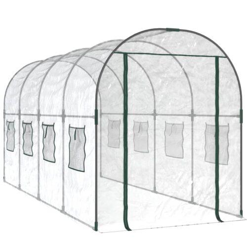 Greenhouse Transparent 160x400x190cm PVC Powder-coated Steel - Image 7