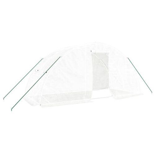 Steel Frame Greenhouse Walk-in Garden Shed Plant Storage House White 5x2x2.3m