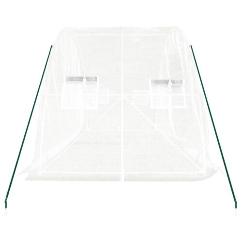 Steel Frame Greenhouse Walk-in Garden Shed Plant Storage House White 5x2x2.3m - Image 5